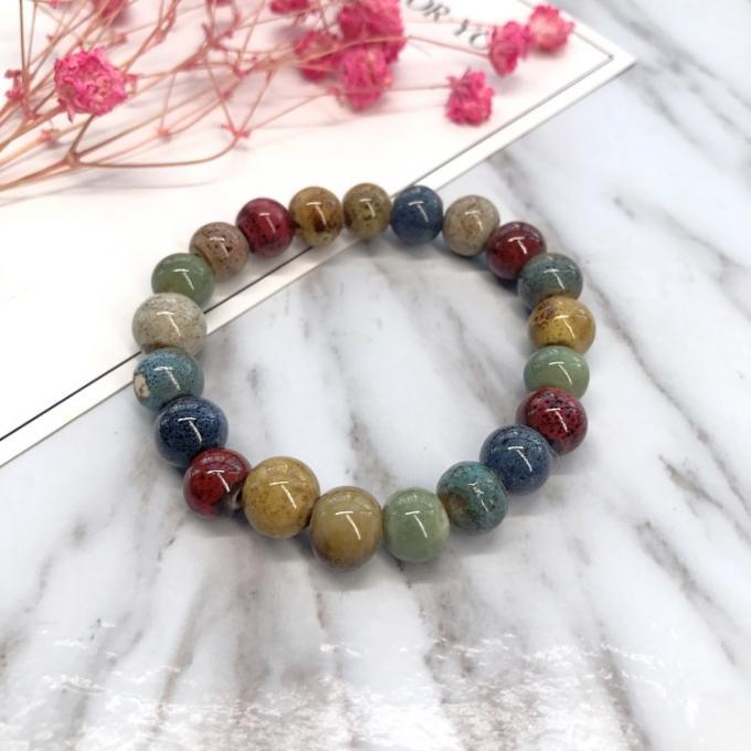 Estilo &eacute;tnico Venta de coraz&oacute;n de alta temperatura Esmalte de flores Esmalte de cer&aacute;mica de color Brazalete cer&aacute;mico Retro Brazalete pintado de m&uacute;ltiples estilos