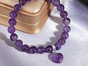 Brazalete de cristal curativo para mujeres hombres, 8 mm de piedra natural con perlas brazaletes, joyas regalos de cumpleaños, gemas redondas brazalete de estiramiento