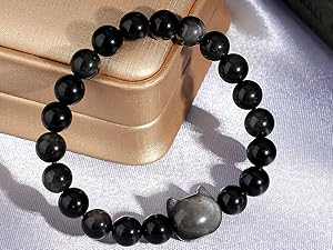 Brazalete de cristal curativo para mujeres hombres, 8 mm de piedra natural con perlas brazaletes, joyas regalos de cumpleaños, gemas redondas brazalete de estiramiento